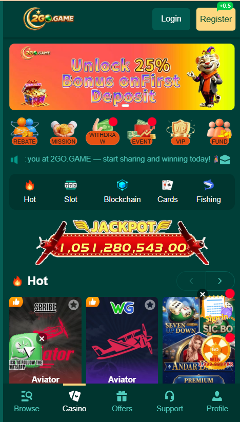 2 go game home screen