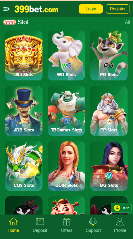 399bet Game Home Screen