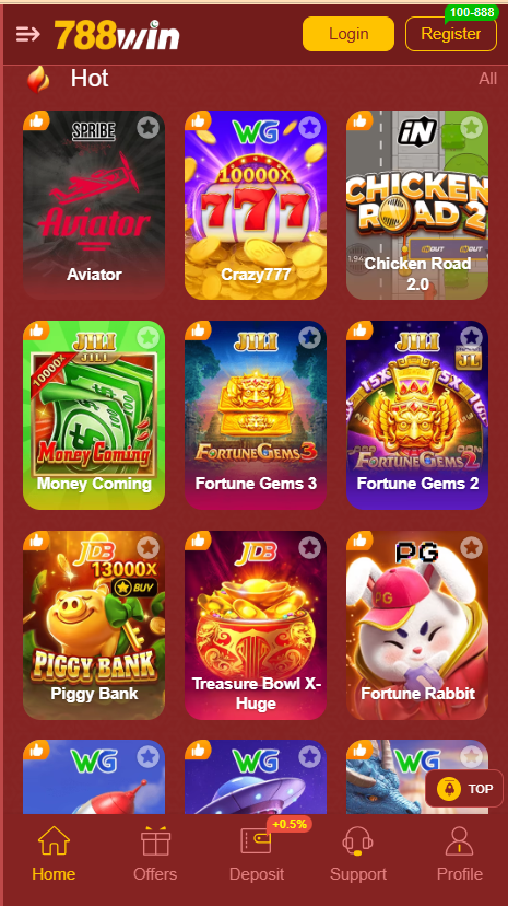 788win Game Home Screen