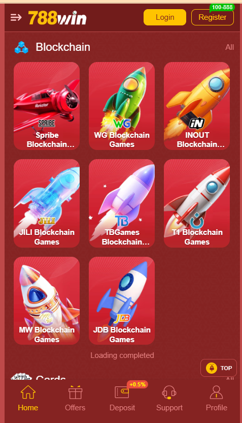 788win Game Home Screen