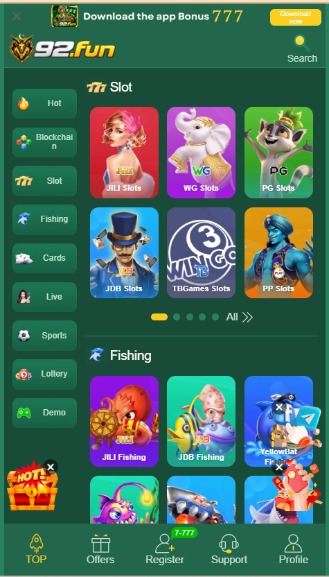 fun 92 Game Home Screen