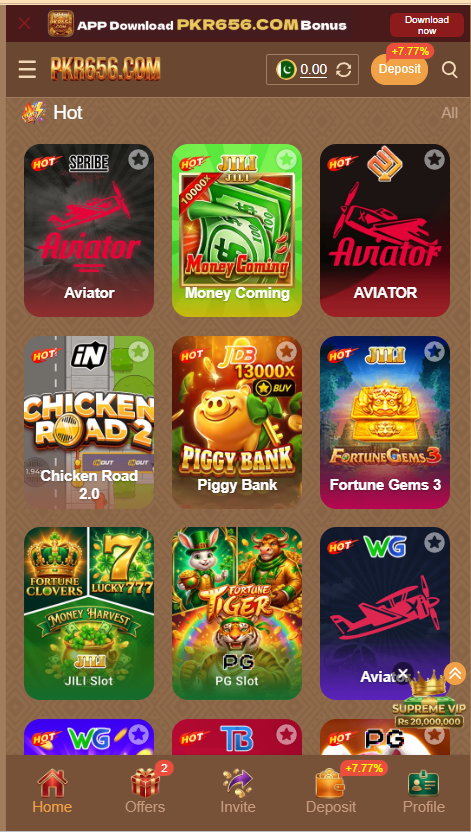 Pkr656 Game Home Screen